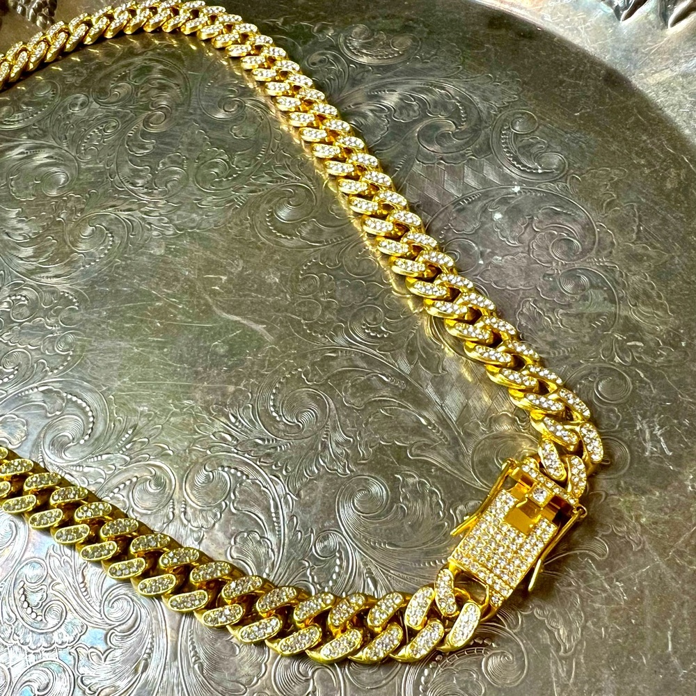 13MM Gold Iced Miami Cuban Chain 22”